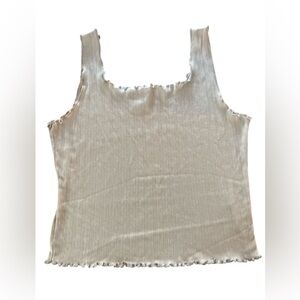 Caution To The Wind Beige Tank Top